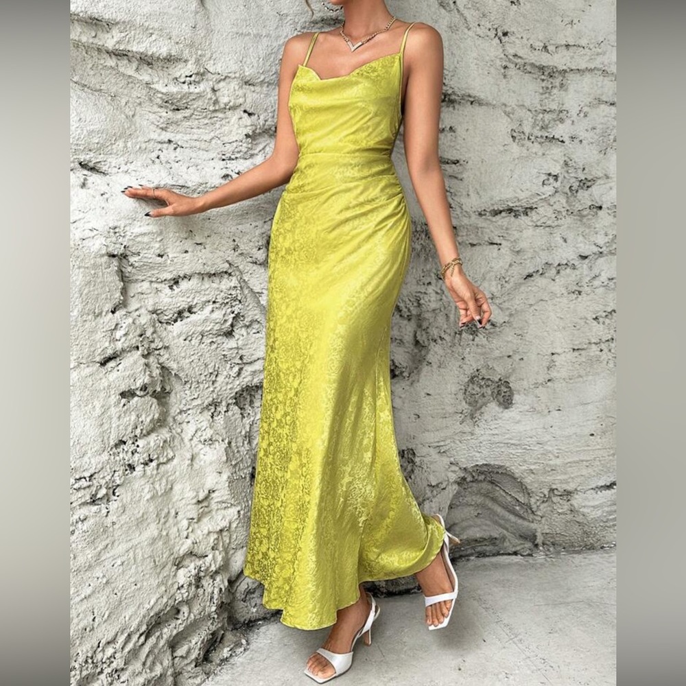 Elegant Lime Green Maxi Dress